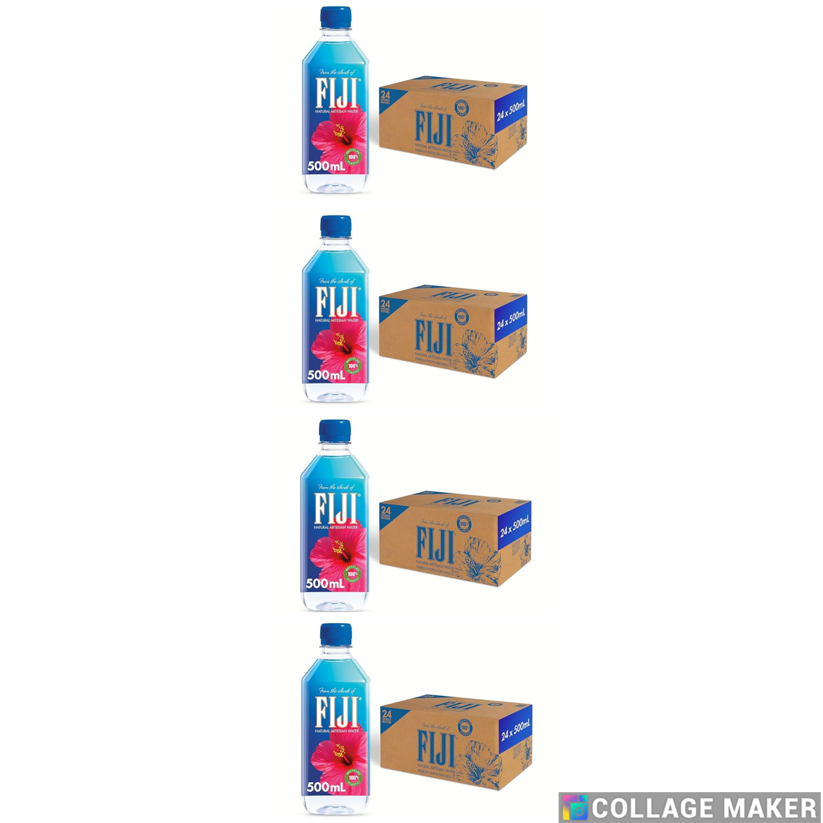 FIJI Natural Artesian Bottled Water 500mL / 16.9 fl Oz  (4 BOXES)  96 BOTTLES