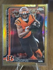 2025 Topps Chrome Tee Higgins Gold Leather Refractor /50 #59 Cincinnati Bengals