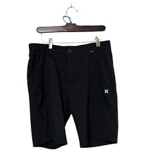 Hurley Mens Black Hybrid Walk Shorts Size 32 Lightweight Stretch Quick-Dry