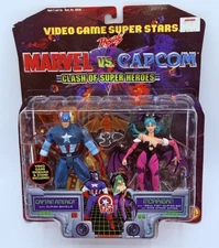 Video Game Super Stars Marvel Capcom Captain America vs Morrigan Figures NIB NEW