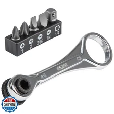 Klein Tools 65200 Ratchet Set, 5-Piece Mini Ratchet Set with Phillips, Slotte