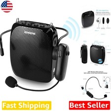 Teacher Voice Amplifier 2 Mics Wireless Headset Portable 10W Rechargeable