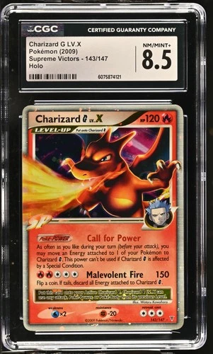 CGC 8.5 Charizard G LV.X 2009 Supreme Victors 143/147 Holo Pokemon Card