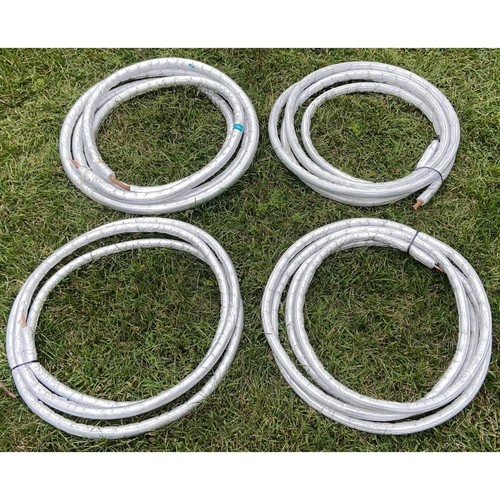 4 Rolls Insulated Copper AC Line Tubing 1/4" OD ~15 Ft Each 60 Ft NEW OPEN BOX