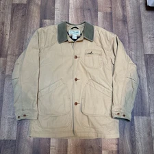 L.L. Bean Flannel Lined Canvas Barn Ranch Chore Jacket Coat Tan Men's Medium M