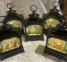 12" Illuminated Glitter Lantern w/Holiday Scene by Valerie - You Choose