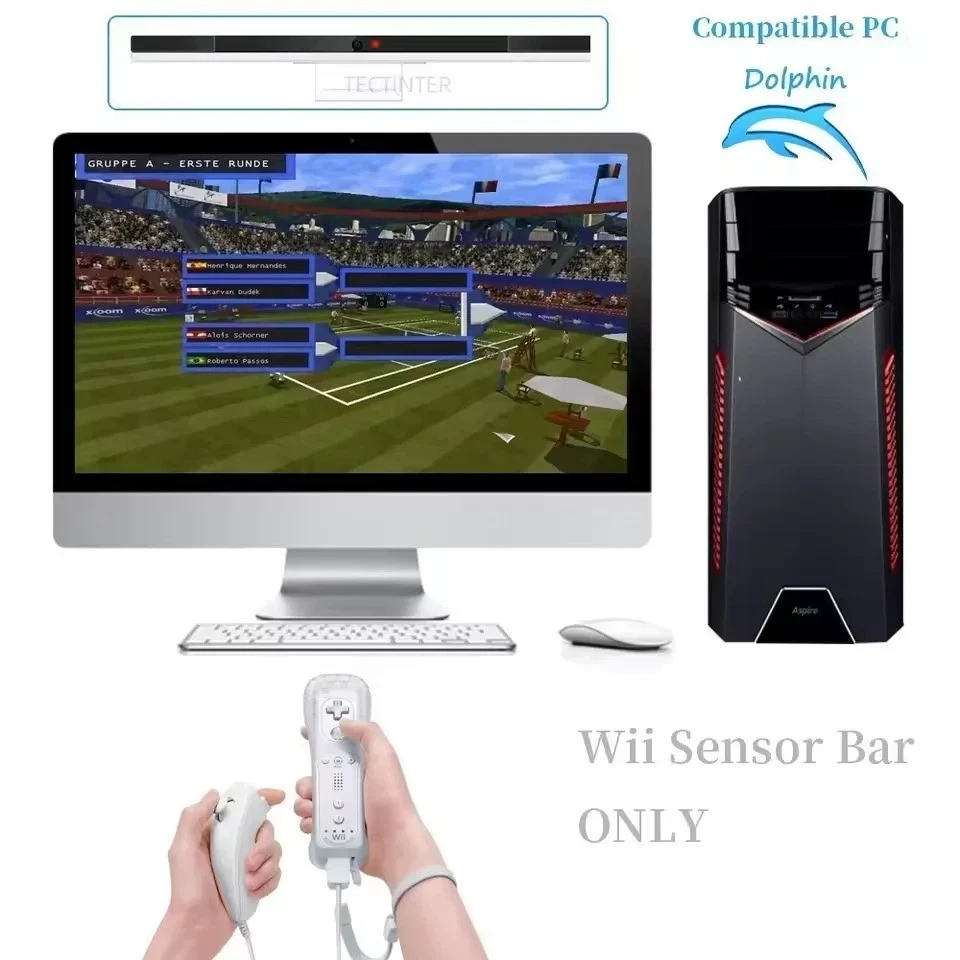 Barra Sensore per Nintendo Wii e Wii U con Ricevitore a Infrarossi Cablato - Immagine 4 di 4