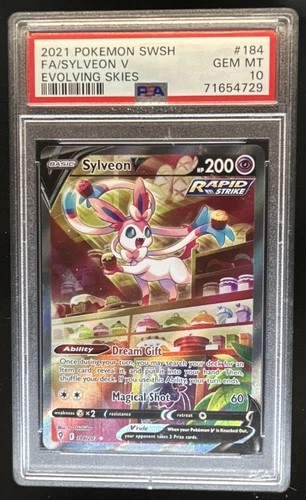 2021 Pokemon SWSH Evolving Skies Sylveon V Full Art Ultra Rare #184/203 PSA 10