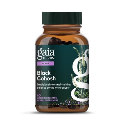 Black Cohosh Menopause Support Supplement 60 Vegan Liquid Phyto Caps Gaia Herbs