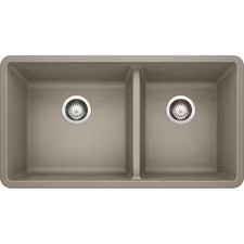 BLANCO 441296 Precis Silgranit 60/40 Double Bowl Undermount Kitchen Sink
