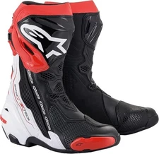 ALPINESTARS SUPERTECH R BOOTS - BLACK/WHITE/RED - SIZE 7.5 - 3401-0912
