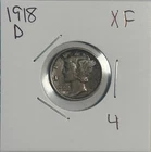 1918-D Mercury Silver Dime Coin XF