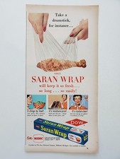 Dow Chemical Co Saran Wrap Clings, Moisture-proof Clear 1954 Vintage Print Ad