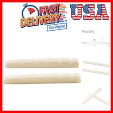 Basic 42mm Flat Bottom Bone Slotted Electric Guitar Nut for 6 String Strat Te...