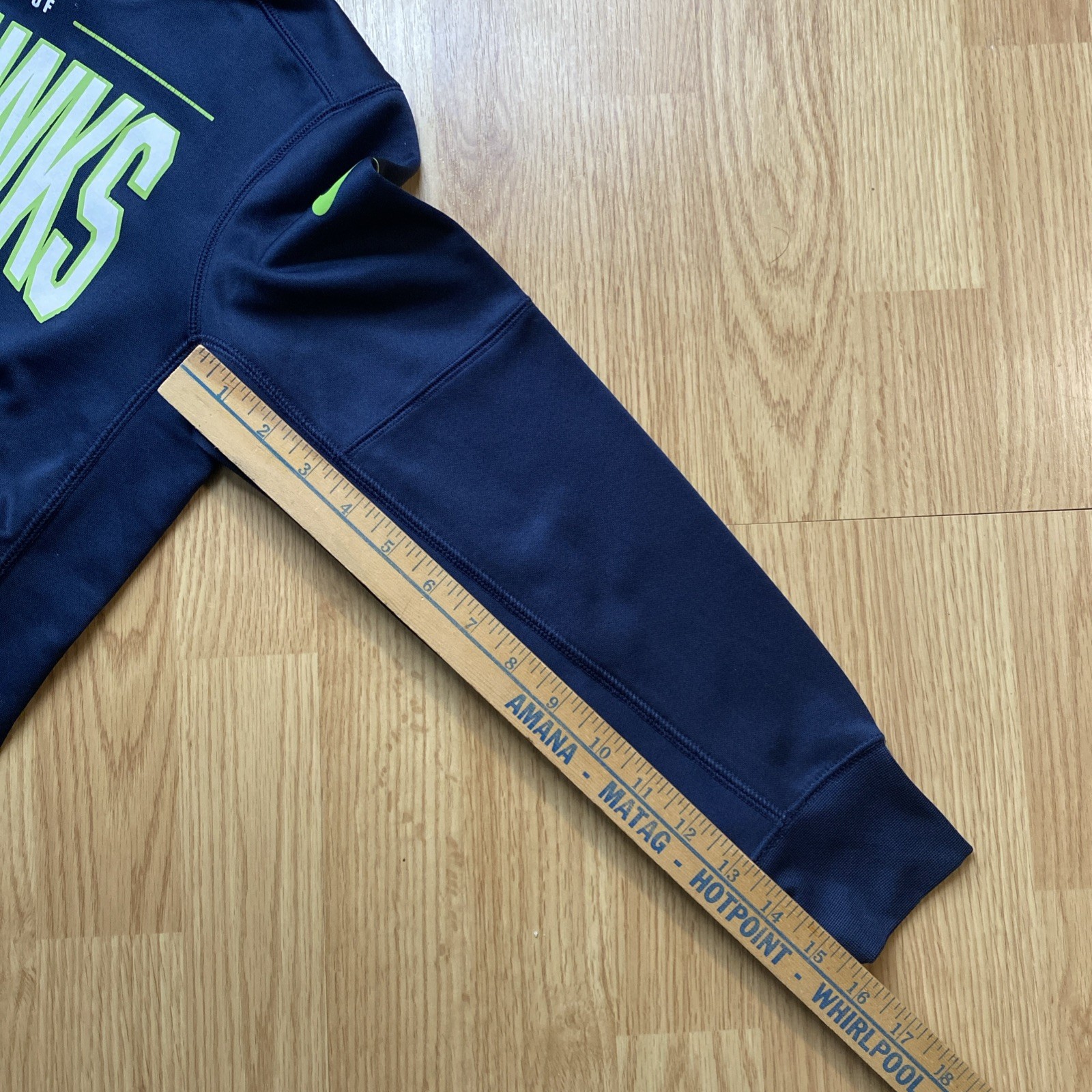 Nike Dri Fit Seattle Seahawks Hoodie Boys M Medium 10/12 Navy Blue Original Logo thumbnail 8