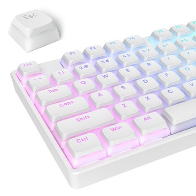 Pudding Keycaps 117 Key PBT Double Shot XDA Profile Anti Grease White