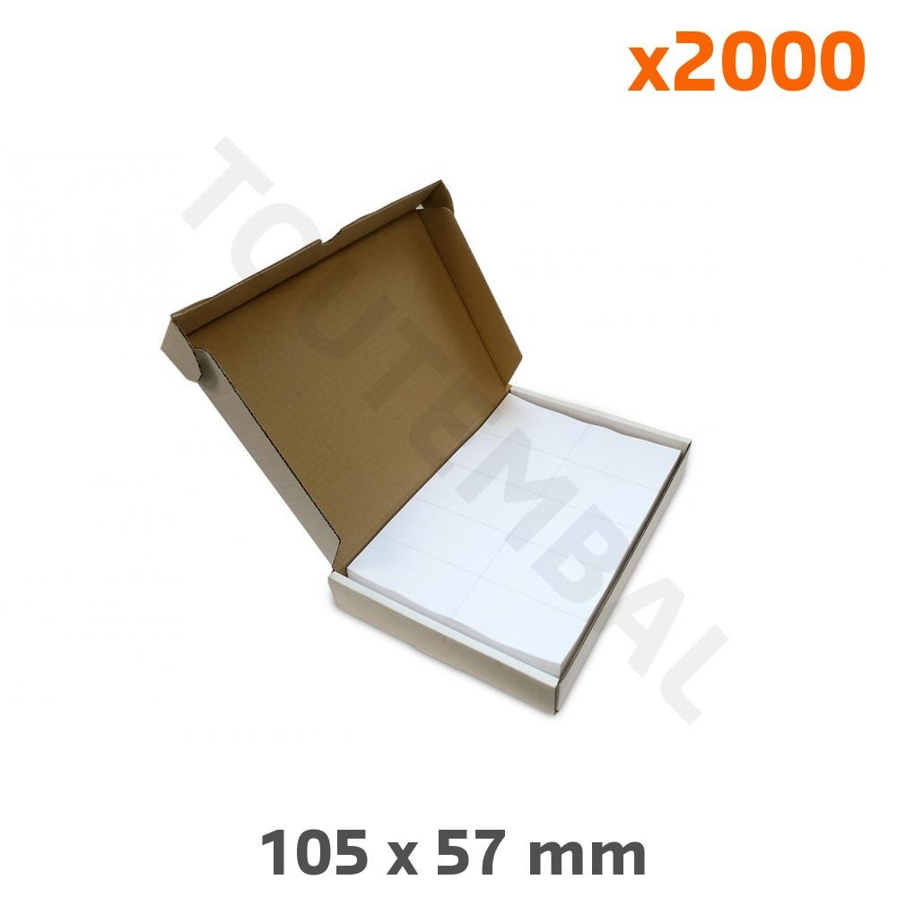 Étiquettes antibourrage pour imprimante jet d'encre format universel 105x57mm