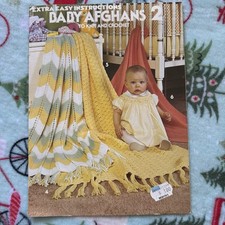 VTG Leisure Arts Baby Afghans Leaflet 101 Knit  Crochet Pattern Trad Wife