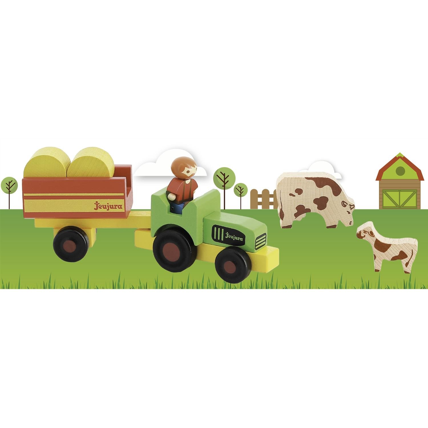 Jeujura Fermier en bois jouet d imitation campagne pour l éveil des enfants