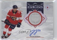 2023-24 Upper Deck Ultimate Collection Emblems Rookies Justin Sourdif Auto xl8