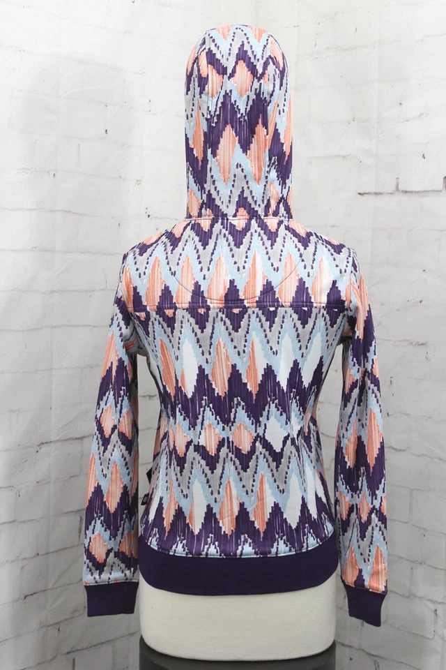 686 Allure Bonded Fleece Hoodie, Girls Youth Medium, Violet Ikat New - Image 3 of 4