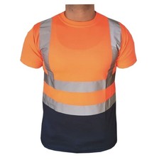 Hi Vis T Shirt (size medium)  Work Wear High Viz Reflective Tape Safety Top