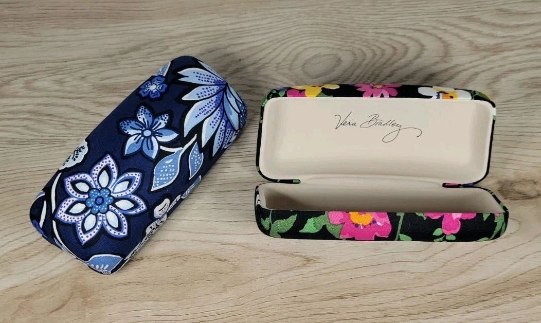 4 Vtg Vera Bradley Floral Hard Eyeglass Cases in Pink, Navy, Cream, black Vera Bradley Hard Case for Sunglasses or Eyeglasses Floral  main image 2