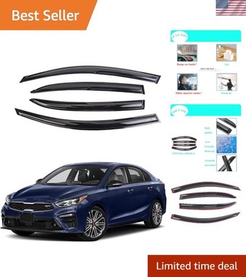 4-Piece Black Window Visor Set for 2019-2023 KIA Forte - Ultimate Style Upgrade
