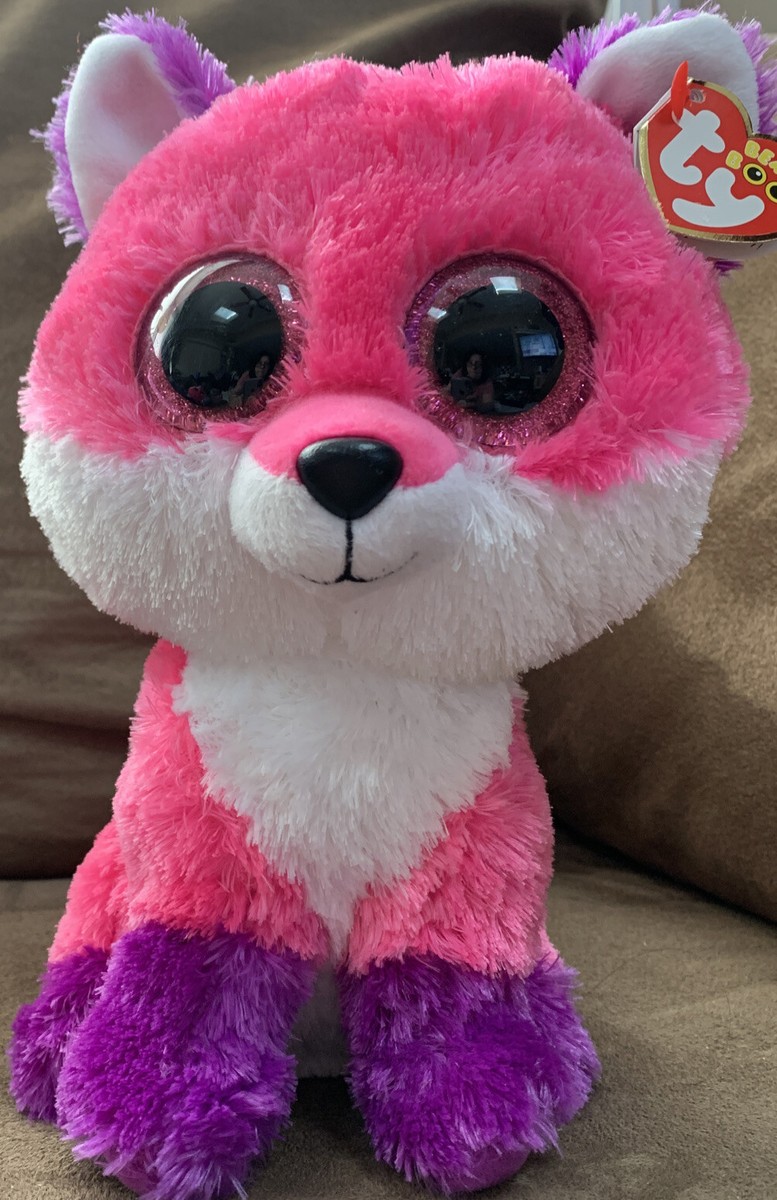 TY BEANIE BOOS JOEY FOX 9” PINK PURPLE PLUSH RARE SUPER CUTE!! | eBay