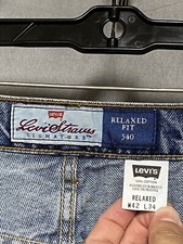 Jeans De Colección Levi's 540 Hombres 42 X34 Denim Marrón Pestaña Patín Relajado Suelto Y2K Suelto