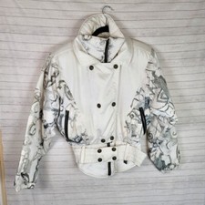 Nils Skiwear Vintage Ivory White Cropped Parka, Sz 10
