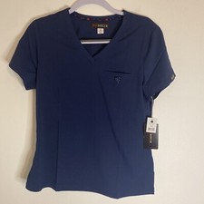 Koi Basics Scrub Top Medical Uniform Kade 1011 V-Neck Navy Small