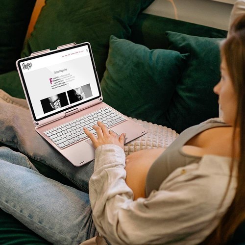 For iPad Pro 12.9 inch 3rd/4th/5th/6th Gen Touchpad Keyboard Case 360° Rotatable - Picture 21 of 30