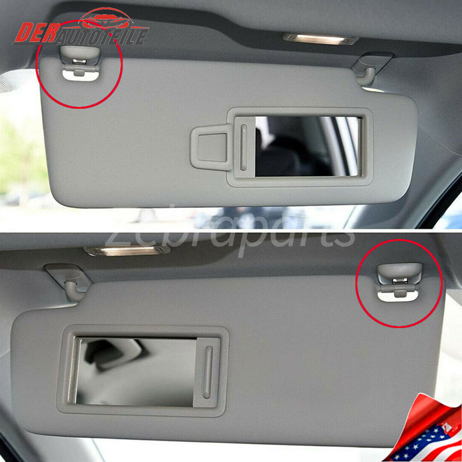 2Pcs Sun Visor Clips For Audi A4 A5 A7 Q3 Q5 B6 B7 B8 S4 S5 TT