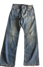 Old Navy BOYS HUSKY STRAIGHT Built in Flex Denim Jeans Adjustable Waist Size 14