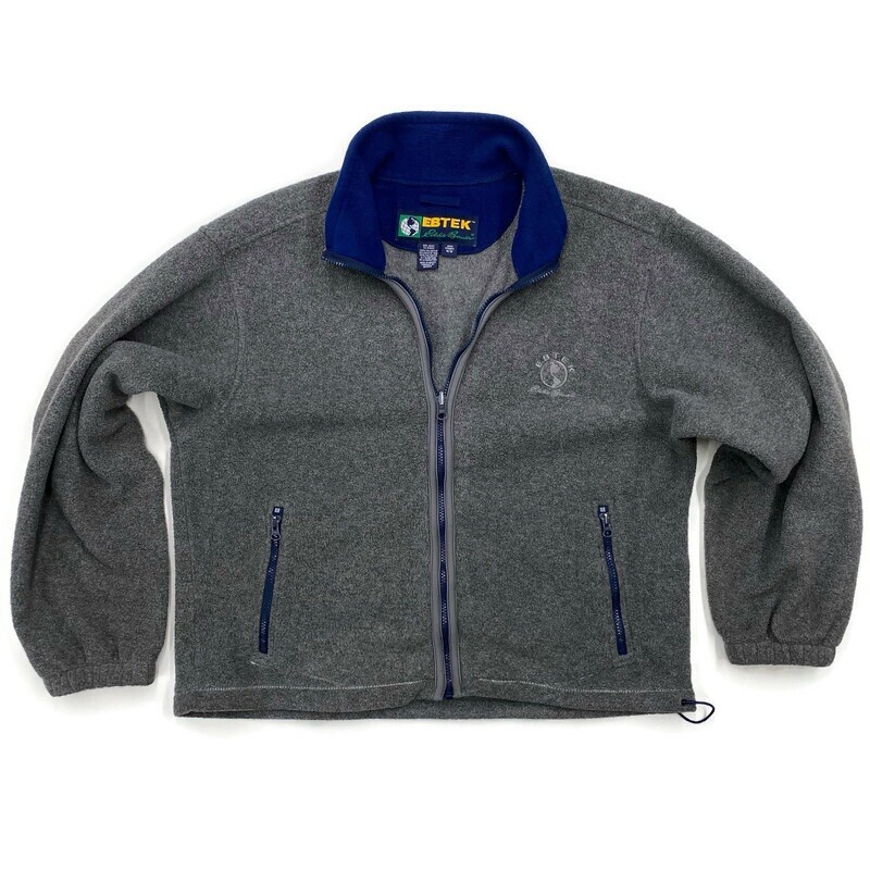 Vintage EBTEK Eddie Bauer Mens M Fleece Sweater Full Zip Gray 