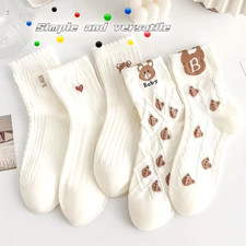 5 Pairs High Quality Cartoon Bear Socks Casual Footwear - Pretty Gift Idea Wear