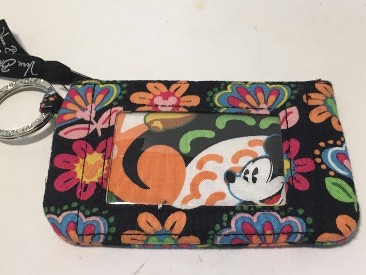 Vera Bradley Disney Parks Id Holder Coin Purse Paisley Mickey