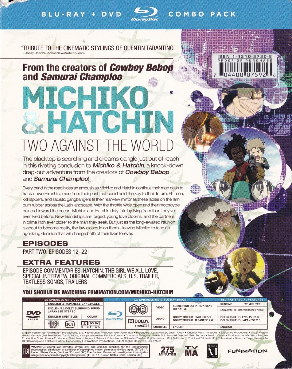 Michiko to Hatchin: Part Two (Blu-ray/DVD, 2013, 4-Disc Set