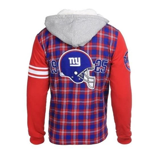 Chaqueta con Capucha de Franela de los New York Giants FOCO Para Hombres Grande con Licencia NFL Sudadera con Capucha con Cremallera Foto 2 de 4