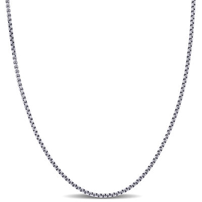 Amour 10k Weißgold 1,6 mm Runde Box Gliederkette Halskette - 18 Zoll