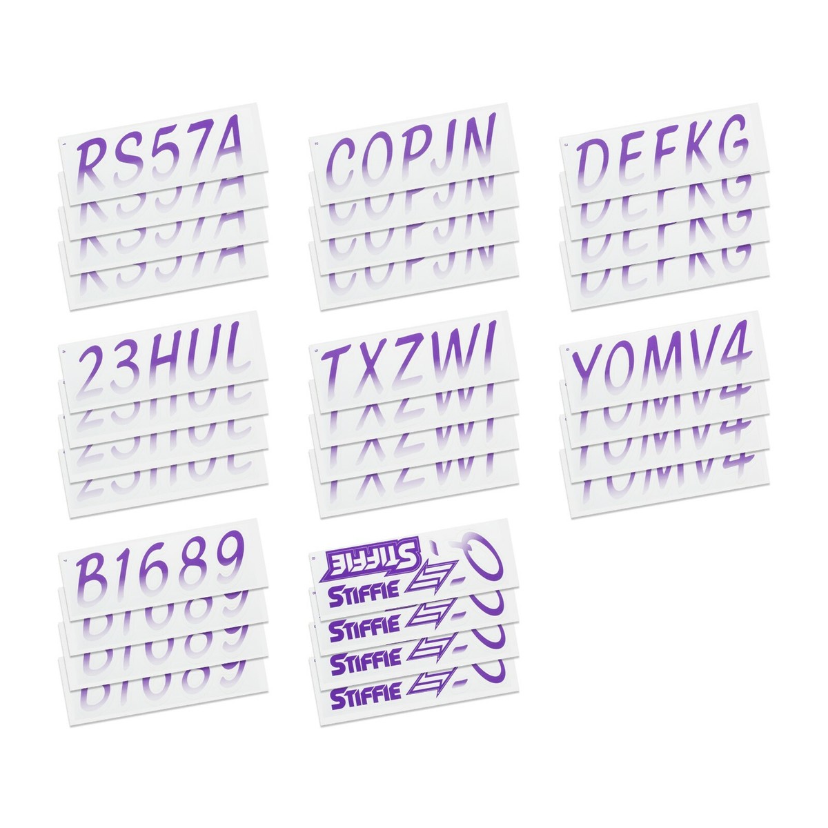 STIFFIE Whipline WL45 Boat PWC Numbers Decal Registration SEA-DOO PURPLE BLACK - Foto 4