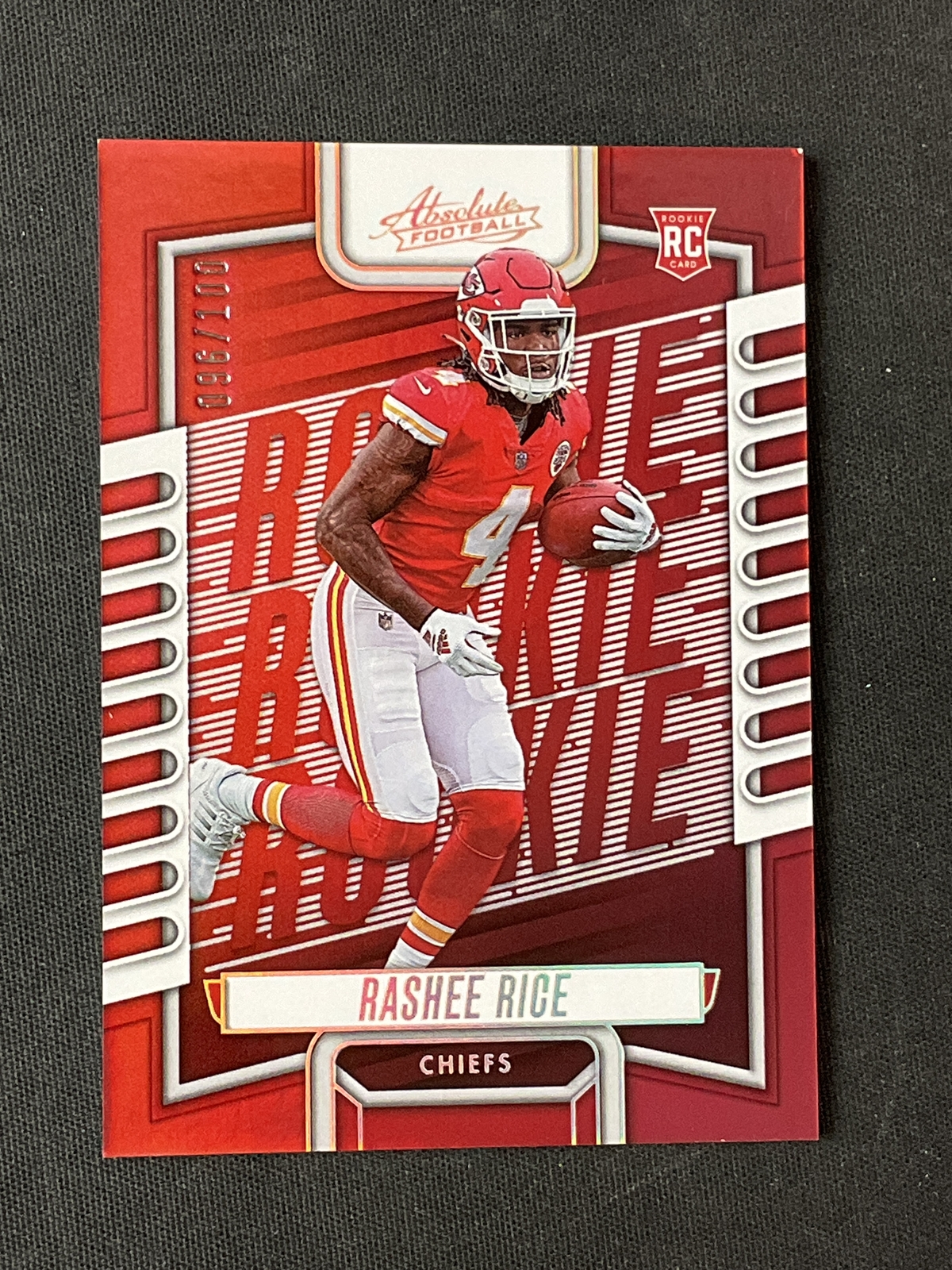 2023 Panini Absolute #120 Rashee Rice Kansas City Chiefs Red Spectrum /100 RC