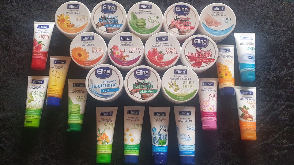 Elina med Hautcreme/Handcreme 75ml/150ml Tube/Tiegel verschiedene Sorten