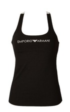 EMPORIO ARMANI women's tank top narrow shoulder cotton tank top with crossed log