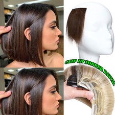Fluffy Hair Pad Clip In Topper Remy Human Hair Extensions Mini One Piece Short