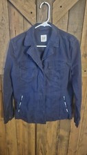 Vintage Gap Womens Medium Blue Denim embroidered Pockets jacket