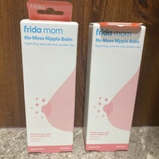 2 Frida Mom No-Mess Nipple Balm Hydrating Salve for Sore, Broken Nips - New