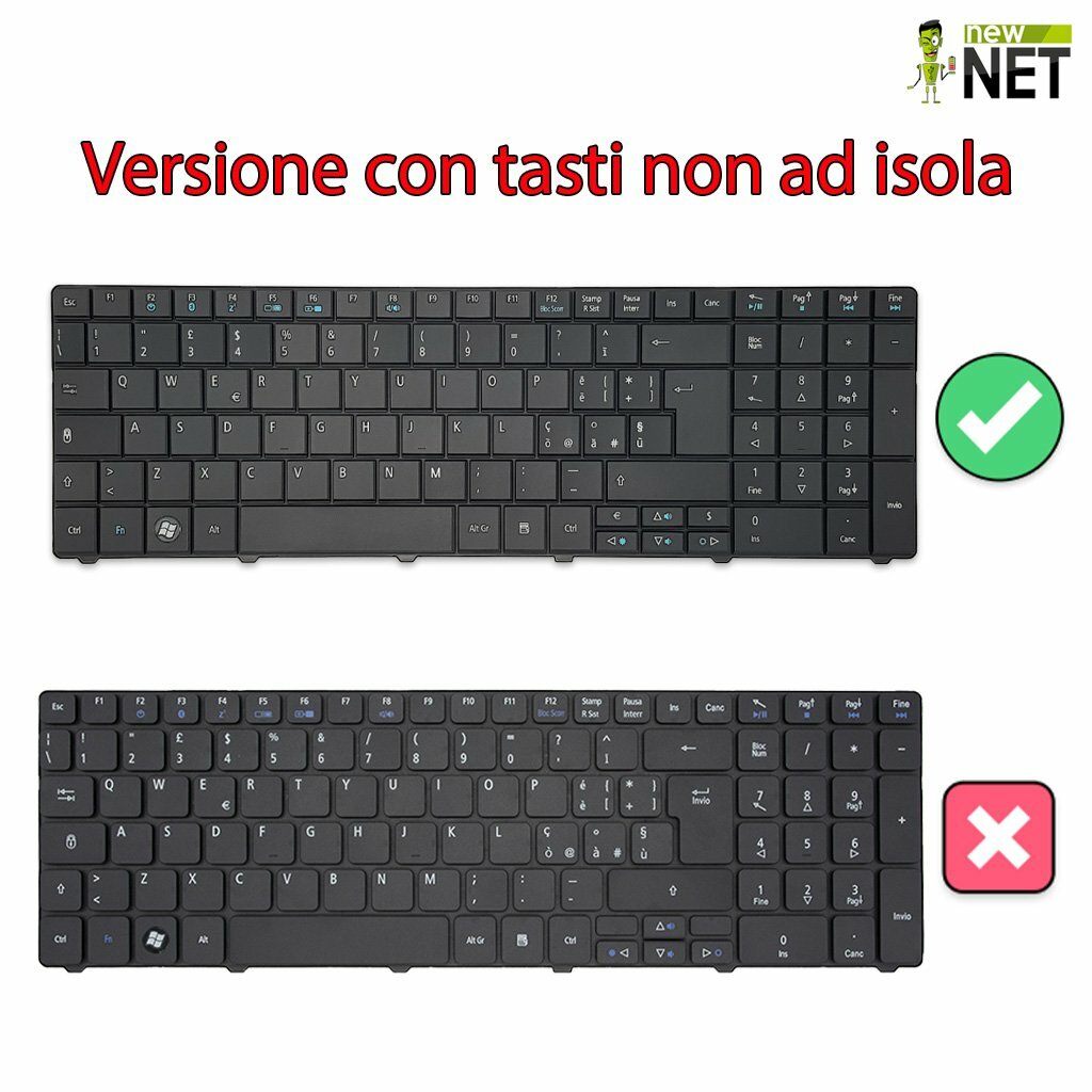 Tastiera ITALIANA compatibile con Gateway NE46R NE51B NE522 NE56R NE572