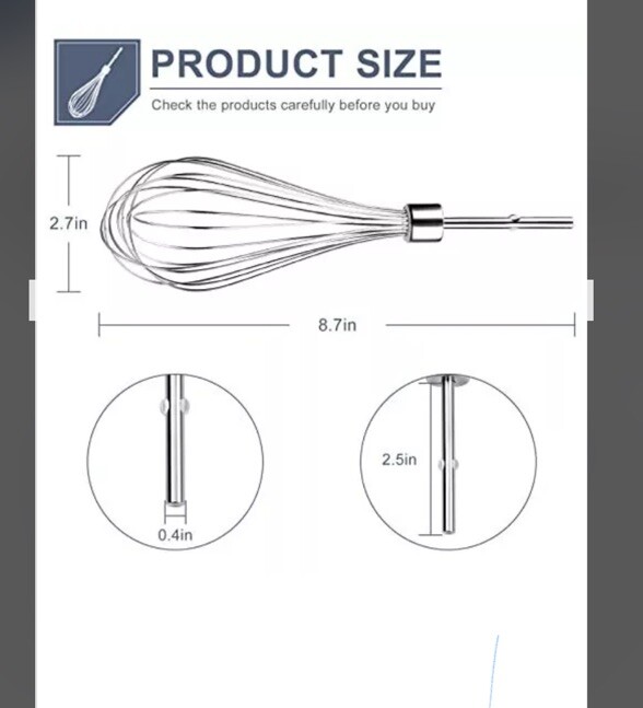 X2 Kitchen Aid Hand Mixer Stainless Steel Pro Whisk KHMPW Pair Replacement NEW